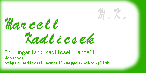 marcell kadlicsek business card